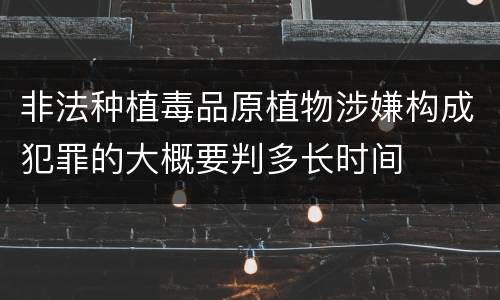 非法种植毒品原植物涉嫌构成犯罪的大概要判多长时间