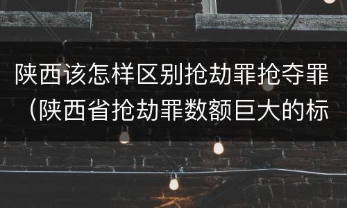 陕西该怎样区别抢劫罪抢夺罪（陕西省抢劫罪数额巨大的标准）