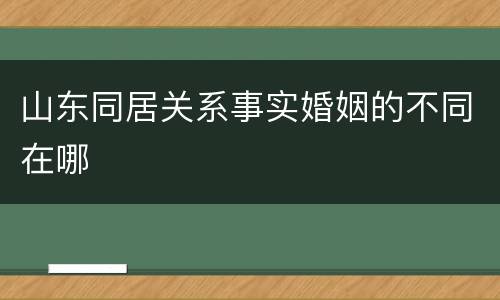 山东同居关系事实婚姻的不同在哪