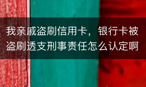 我亲戚盗刷信用卡，银行卡被盗刷透支刑事责任怎么认定啊
