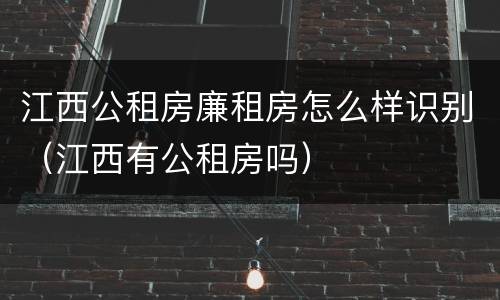 江西公租房廉租房怎么样识别（江西有公租房吗）