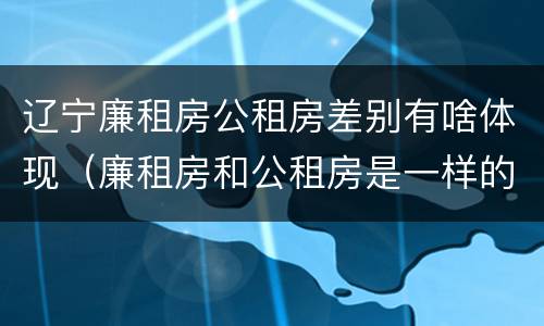辽宁廉租房公租房差别有啥体现（廉租房和公租房是一样的吗）
