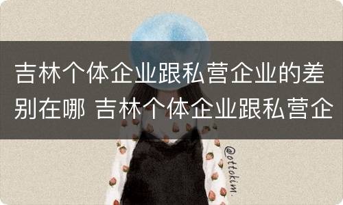 吉林个体企业跟私营企业的差别在哪 吉林个体企业跟私营企业的差别在哪儿