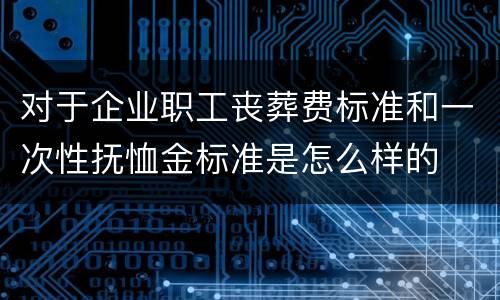 对于企业职工丧葬费标准和一次性抚恤金标准是怎么样的