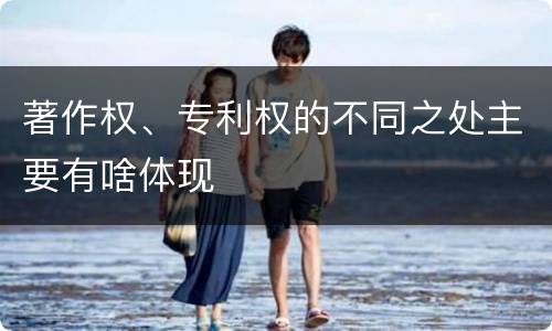 著作权、专利权的不同之处主要有啥体现