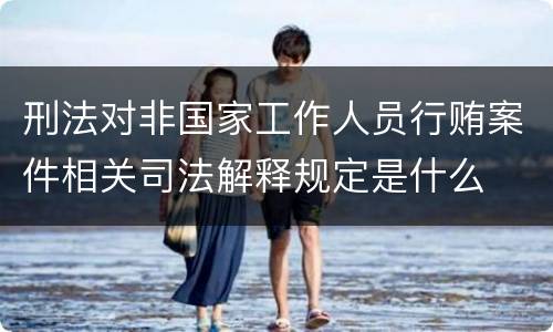 刑法对非国家工作人员行贿案件相关司法解释规定是什么