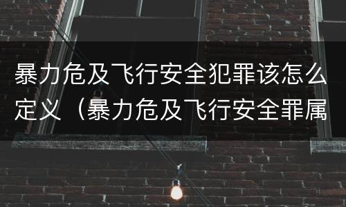 暴力危及飞行安全犯罪该怎么定义（暴力危及飞行安全罪属于什么犯）