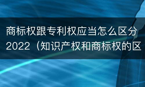 商标权跟专利权应当怎么区分2022（知识产权和商标权的区别）