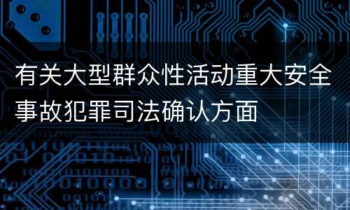 有关大型群众性活动重大安全事故犯罪司法确认方面
