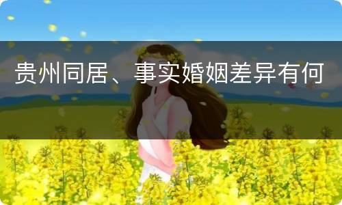 贵州同居、事实婚姻差异有何
