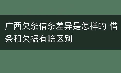 广西欠条借条差异是怎样的 借条和欠据有啥区别