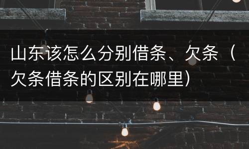 山东该怎么分别借条、欠条（欠条借条的区别在哪里）