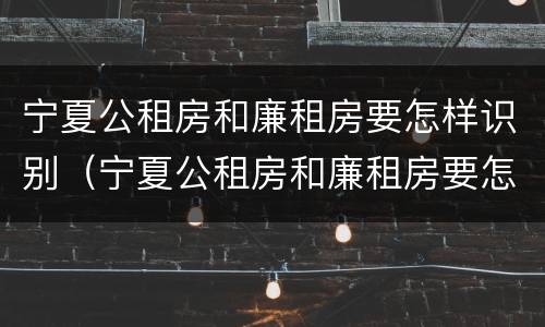 宁夏公租房和廉租房要怎样识别（宁夏公租房和廉租房要怎样识别呢）