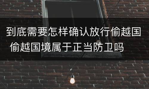 到底需要怎样确认放行偷越国 偷越国境属于正当防卫吗