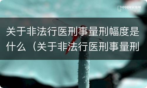 关于非法行医刑事量刑幅度是什么（关于非法行医刑事量刑幅度是什么标准）