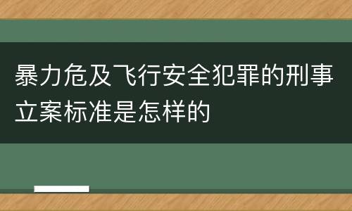 暴力危及飞行安全犯罪的刑事立案标准是怎样的