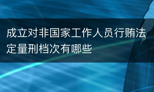 成立对非国家工作人员行贿法定量刑档次有哪些