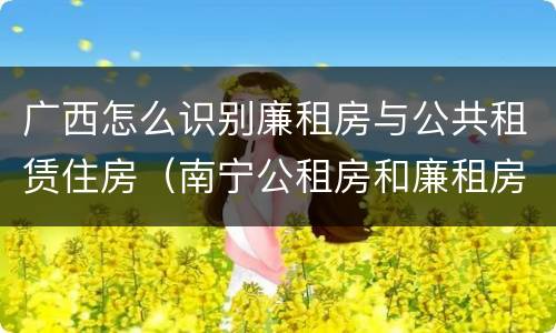 广西怎么识别廉租房与公共租赁住房（南宁公租房和廉租房）