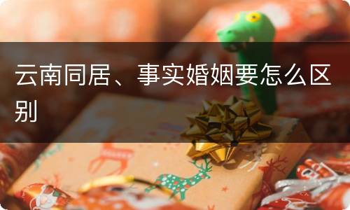 云南同居、事实婚姻要怎么区别
