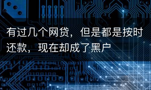 有过几个网贷，但是都是按时还款，现在却成了黑户