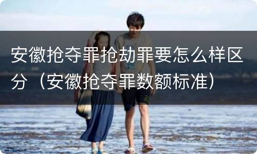 安徽抢夺罪抢劫罪要怎么样区分（安徽抢夺罪数额标准）