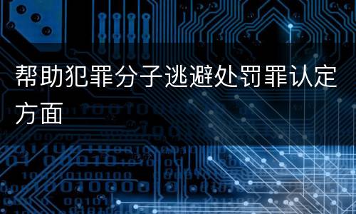 帮助犯罪分子逃避处罚罪认定方面