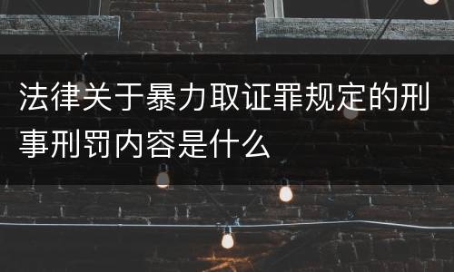 法律关于暴力取证罪规定的刑事刑罚内容是什么