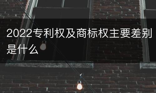 2022专利权及商标权主要差别是什么
