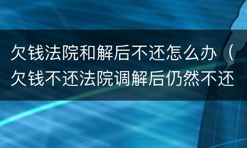 欠钱法院和解后不还怎么办（欠钱不还法院调解后仍然不还怎么办）