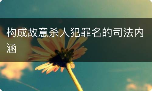 构成故意杀人犯罪名的司法内涵