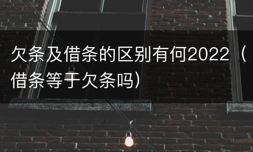 欠条及借条的区别有何2022（借条等于欠条吗）