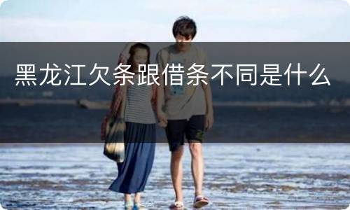 黑龙江欠条跟借条不同是什么