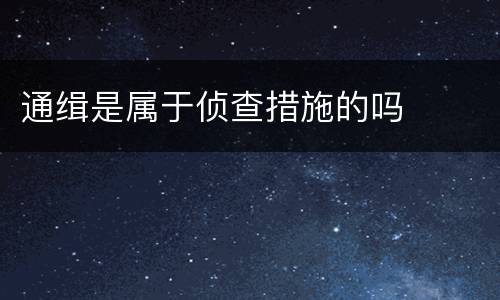 通缉是属于侦查措施的吗