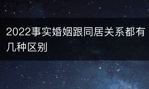 2022事实婚姻跟同居关系都有几种区别