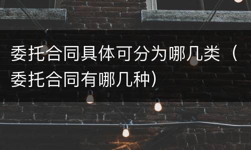 委托合同具体可分为哪几类（委托合同有哪几种）