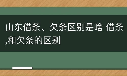 山东借条、欠条区别是啥 借条,和欠条的区别