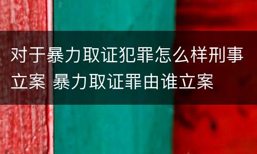 对于暴力取证犯罪怎么样刑事立案 暴力取证罪由谁立案