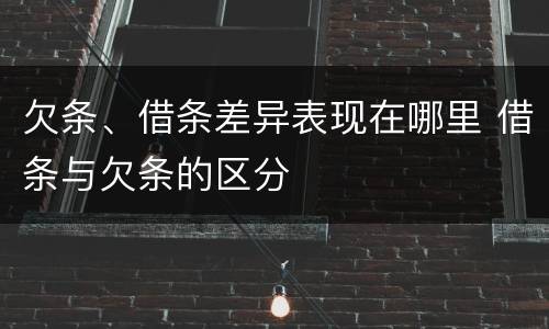 欠条、借条差异表现在哪里 借条与欠条的区分