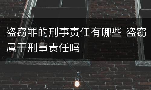 盗窃罪的刑事责任有哪些 盗窃属于刑事责任吗