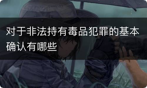 对于非法持有毒品犯罪的基本确认有哪些