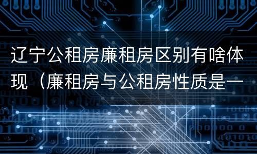 辽宁公租房廉租房区别有啥体现（廉租房与公租房性质是一样的吗）