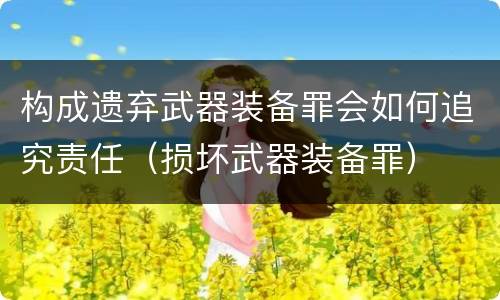 构成遗弃武器装备罪会如何追究责任（损坏武器装备罪）