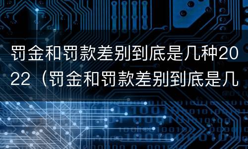 罚金和罚款差别到底是几种2022（罚金和罚款差别到底是几种2022年的）