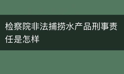 检察院非法捕捞水产品刑事责任是怎样