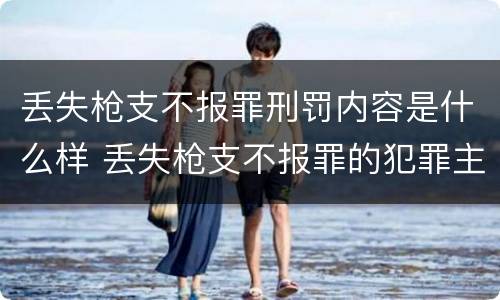 丢失枪支不报罪刑罚内容是什么样 丢失枪支不报罪的犯罪主体只能是什么