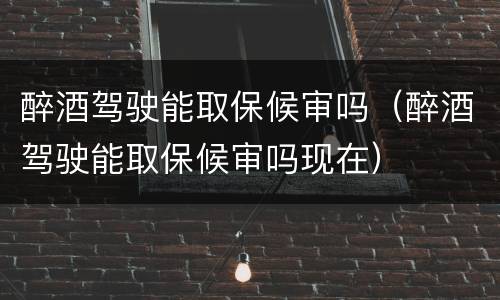 醉酒驾驶能取保候审吗（醉酒驾驶能取保候审吗现在）