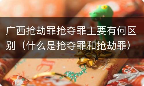 广西抢劫罪抢夺罪主要有何区别（什么是抢夺罪和抢劫罪）