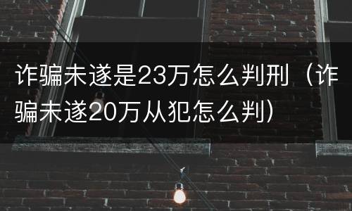 诈骗未遂是23万怎么判刑（诈骗未遂20万从犯怎么判）