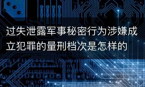 过失泄露军事秘密行为涉嫌成立犯罪的量刑档次是怎样的