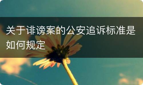 关于诽谤案的公安追诉标准是如何规定